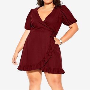 Pomegranate (Maroon) Wrap Dress by City Chic NWT size 20